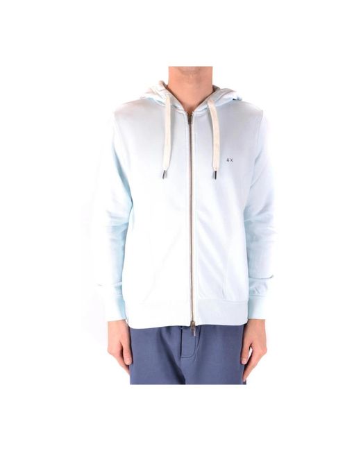 Sun 68 Blauw Trainingsshirt Met Rits En Capuchon in het White voor heren