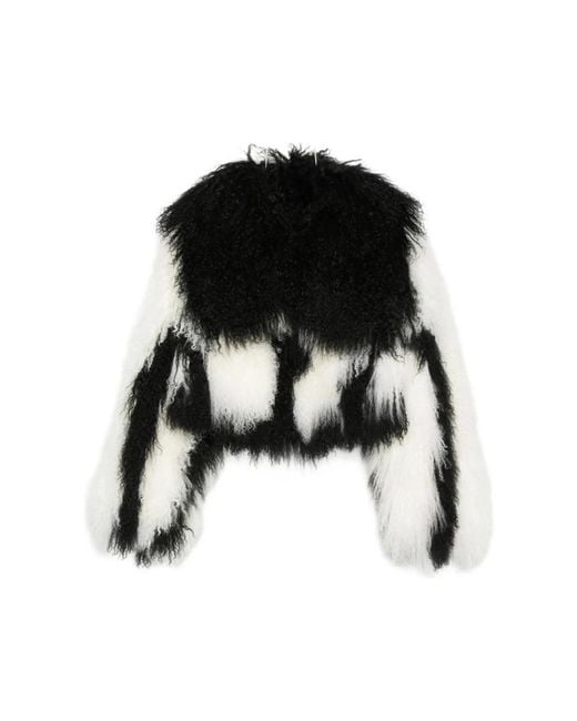 The Attico Black Faux Fur & Shearling Jackets