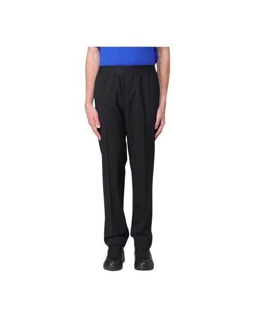 MSGM Blue Straight Trousers for men