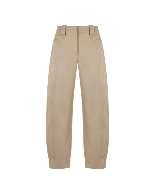 Alberta Ferretti Natural Wide Trousers