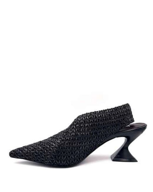 Jeannot Slingback Van Raffia in het Black