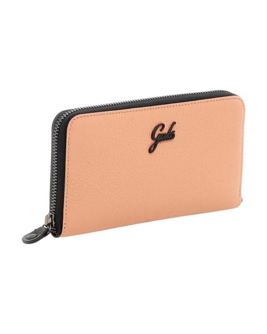 Gabs Accessoires ,Roze ,Leer Roze Portemonnee Iconische Lijn in het Natural