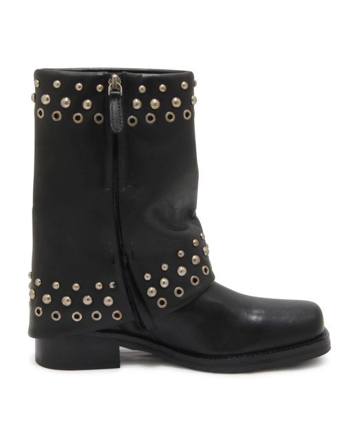 Emanuélle Vee Schoenen ,Zwart ,Vintage Clelia Enkellaarzen Met Studs in het Black
