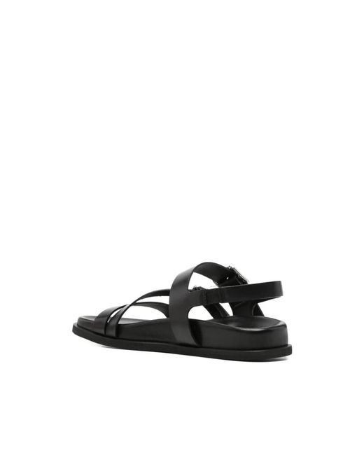 Guglielmo Rotta Black Flat Sandals