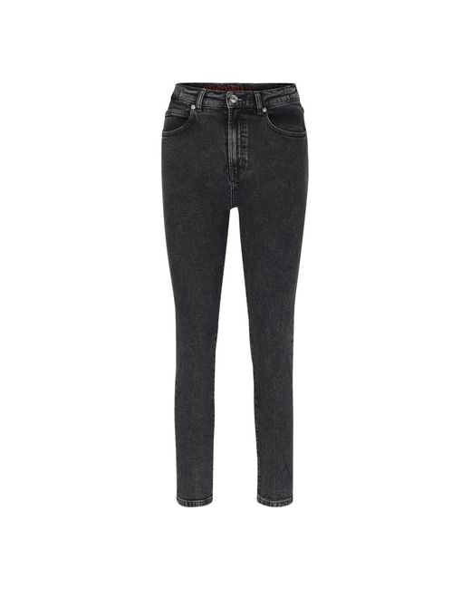 Jeans slim-fit cintura alta estilo 5 bolsillos Boss de color Black