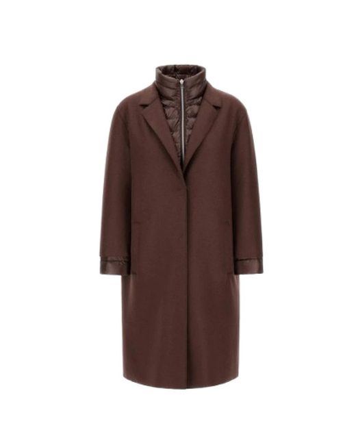Single-Breasted Coats Herno de color Brown