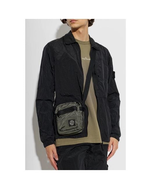Stone Island Black Cross Body Messenger for men