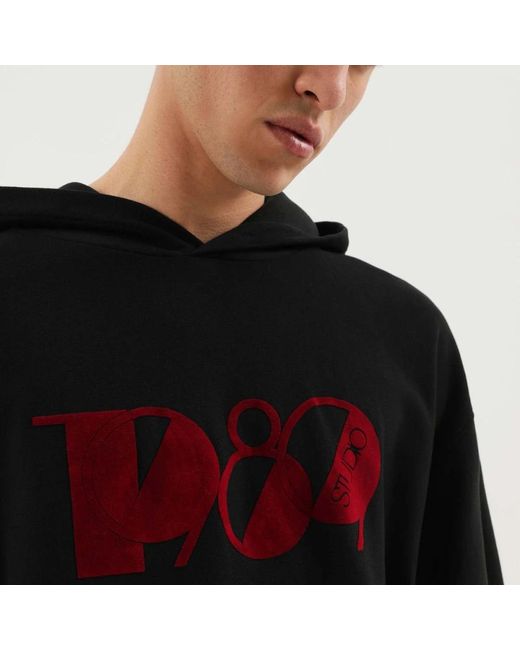 1989 STUDIO Black Hoodies for men
