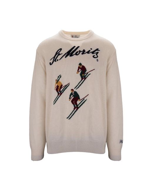Mc2 Saint Barth Gray Round-Neck Knitwear for men