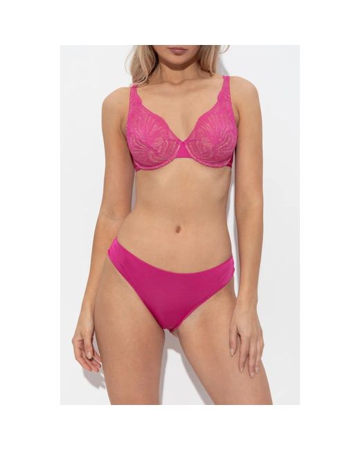 Hanro Ondergoed ,Roze ,Satijn Lilith Lace Bra in het Pink