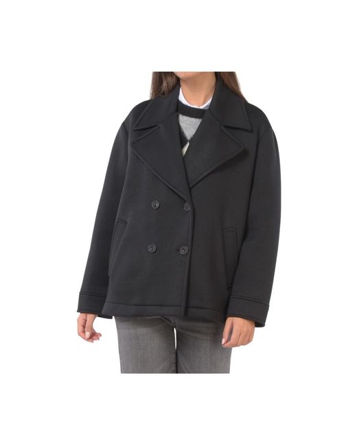 Kaos Black Double-Breasted Coats