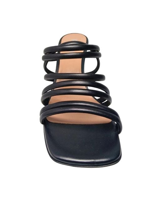 Pollini Blue Heeled Mules