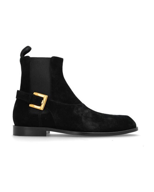 Balmain Anthem Suede Chelsea Laarzen in het Black voor heren