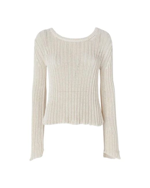 Pinko White Round-Neck Knitwear