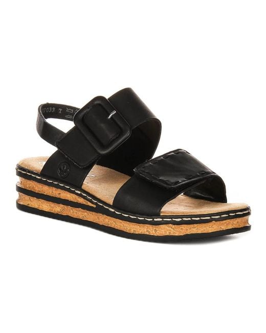 Rieker Black Wedges