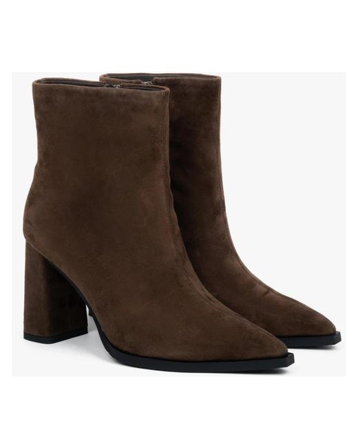 ESTRO Brown Heeled Boots