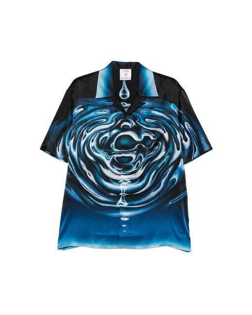 Casablanca Blue Short Sleeve Shirts for men
