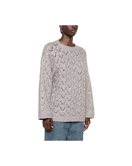 Fabiana Filippi Gray Round-Neck Knitwear
