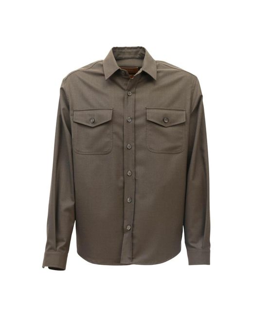 Cruna Jassen ,Bruin ,Wol Overshirt Osaka in het Green voor heren