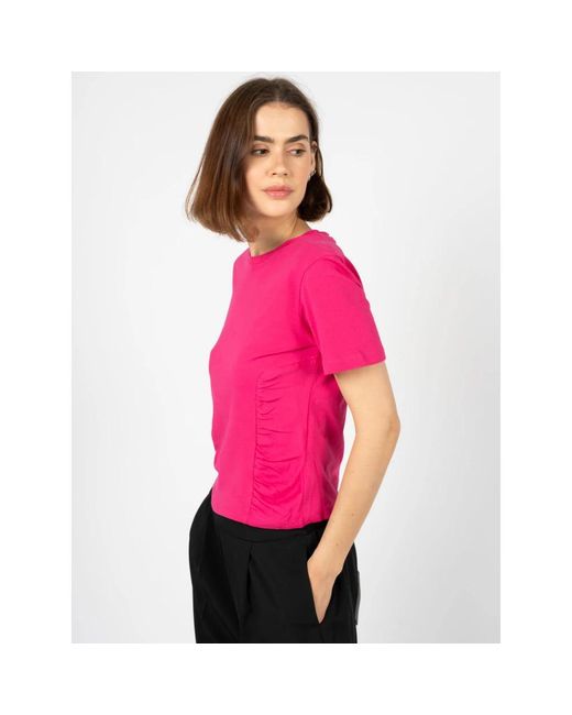 Silvian Heach Pink Figurbetontes T-Shirt mit Rundhalsausschnitt