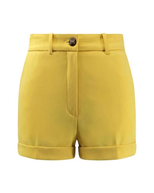 Elisabetta Franchi Yellow Short Shorts