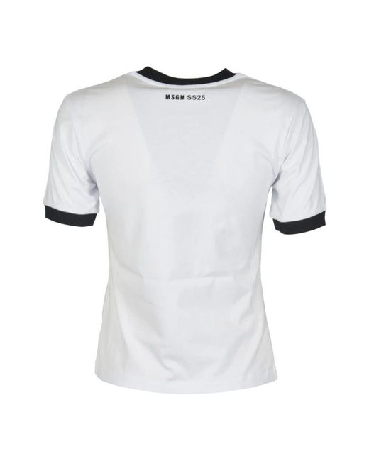 MSGM Gray Grafik T-Shirts Und Polos Mit Print