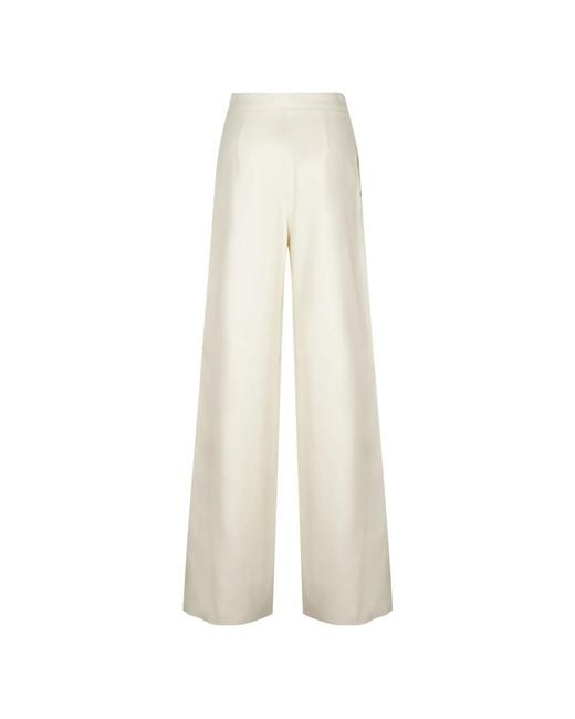 Max Mara White Wide Trousers