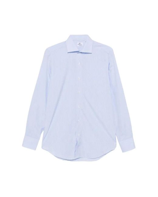 Finamore 1925 Blue Formal Shirts for men