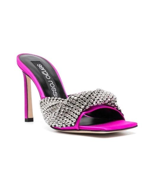 Sergio Rossi Pink Heeled Mules