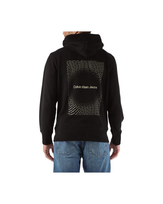 Calvin Klein Baumwoll-hoodie mit logodruck in Black für Herren