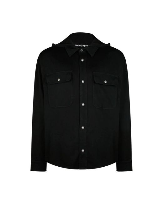 Palm Angels Black Light Jackets for men