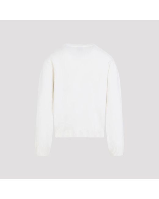 Casablanca White Round-Neck Knitwear for men