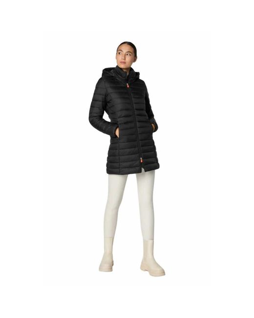 Save The Duck Jassen ,Zwart ,Leer Carol Hooded Coat in het Black