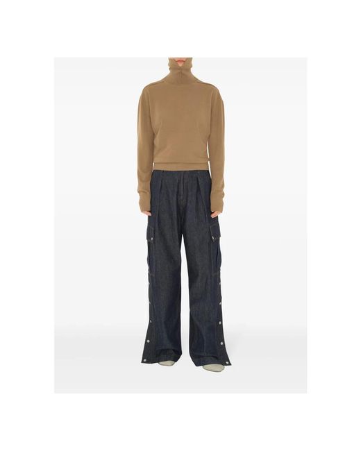 Burberry Truien & Vesten ,Bruin ,Wol Turtleneck Truien in het Natural