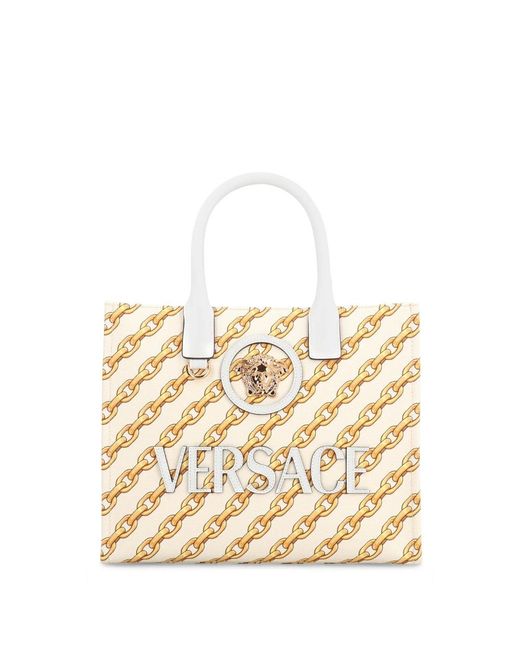 Versace Metallic Piccola La Medusa Tote Bag