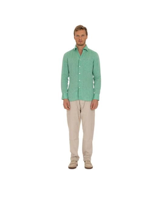 Finamore 1925 Green Casual Shirts for men