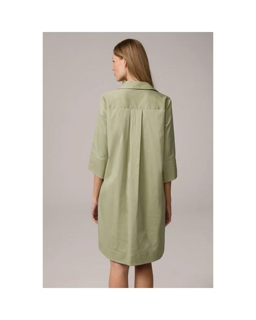 Windsor. Green Baumwollstretchkleid mit hemdkragen