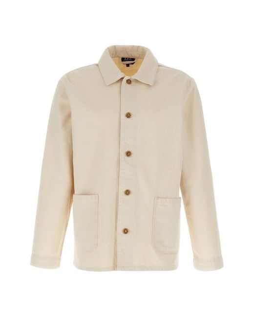 A.P.C. Jassen ,Katoen Kerlouan Jacket in het White voor heren