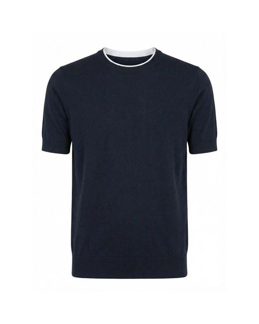 Peserico Blue Round-Neck Knitwear for men