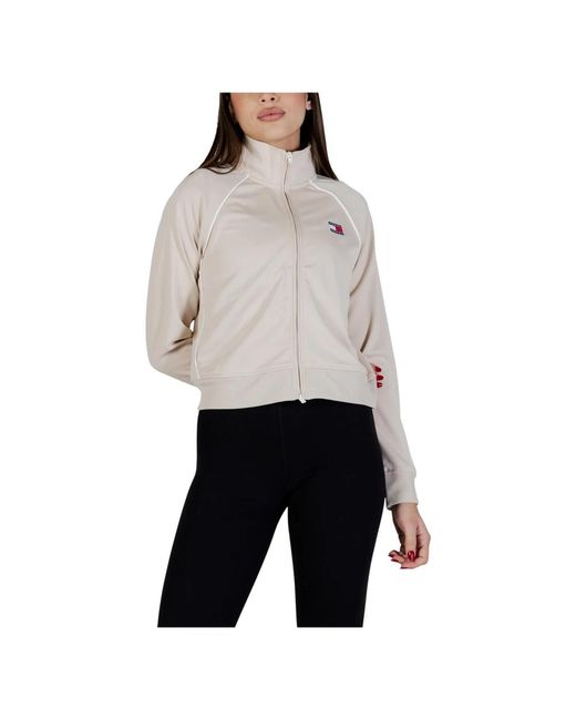 Tommy Hilfiger Hoodies & Sweatvesten ,Polyester Interlock Knit Track Jacket in het Gray