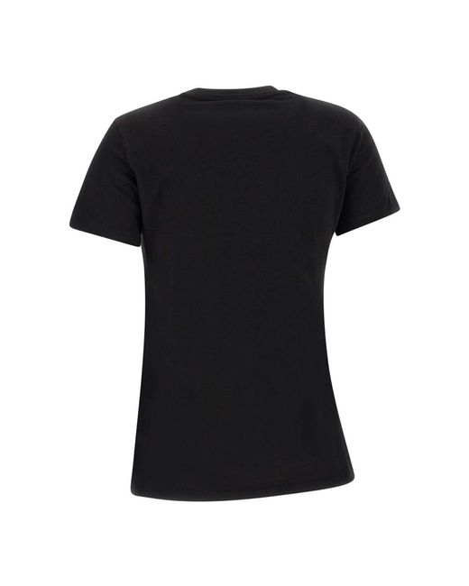 Liu Jo Black Schwarzes baumwoll-t-shirt mit strass