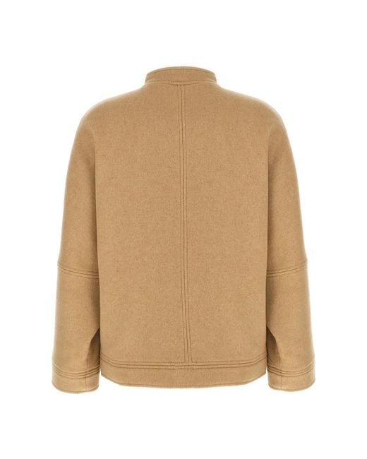 Max Mara Fascia Bomber Jacket in het Natural
