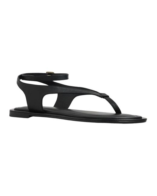 A.Emery Black Flat Sandals