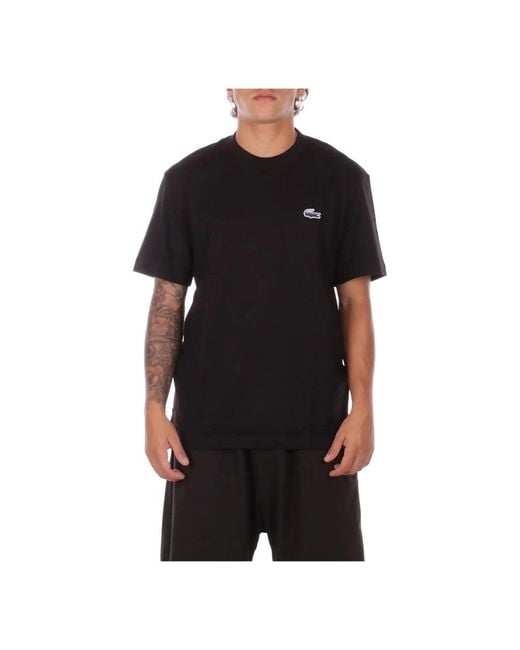 Lacoste Live Logo Frontale T-Shirt in het Black voor heren