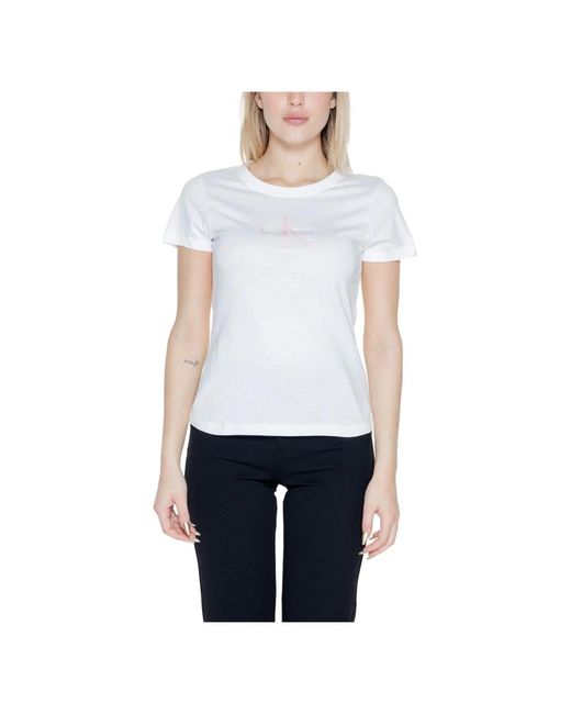 T-shirt donna satin collezione primavera/estate di Calvin Klein in White