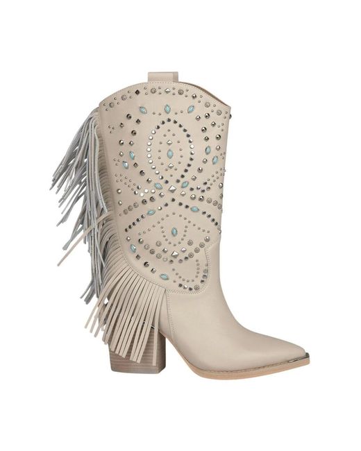 Alma En Pena. Natural Fringed absatzstiefel