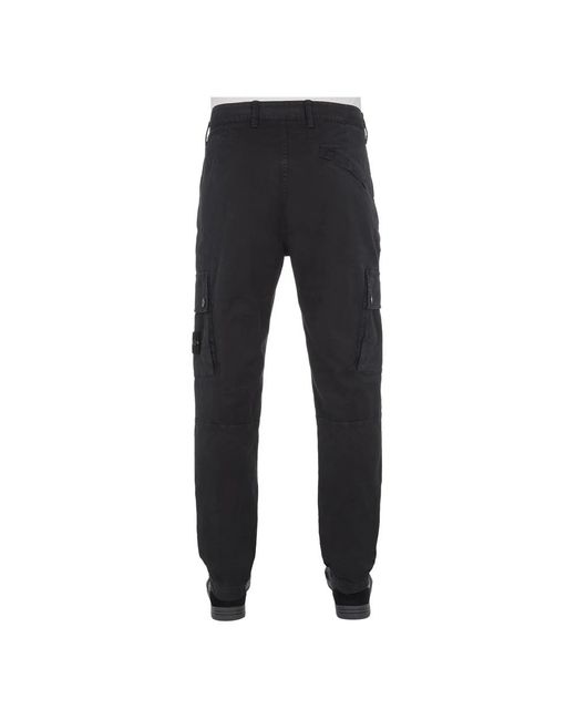 Stone Island Black Straight Trousers for men