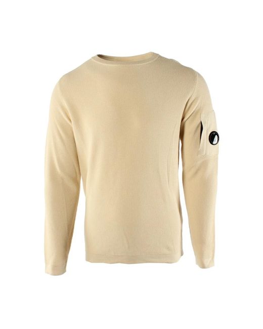 C P Company Natural Round-Neck Knitwear for men