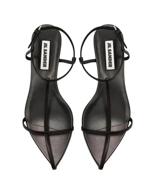 Jil Sander Black Flat Sandals
