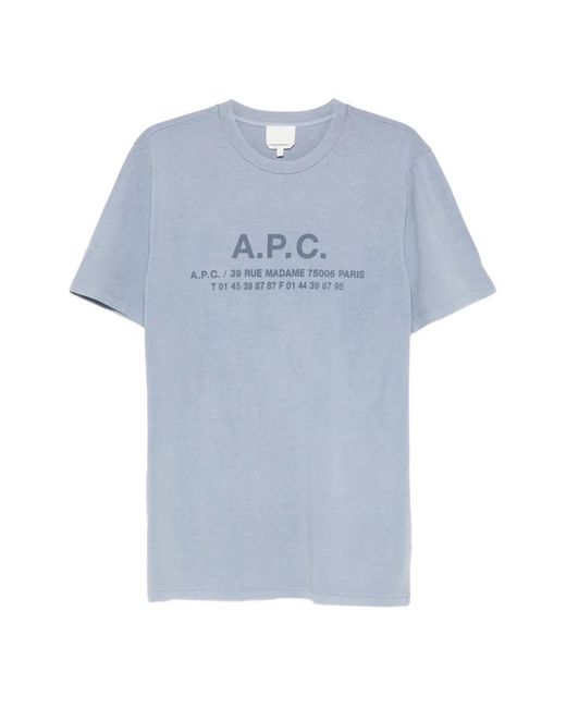 A.P.C. T-Hemden in het Blue voor heren